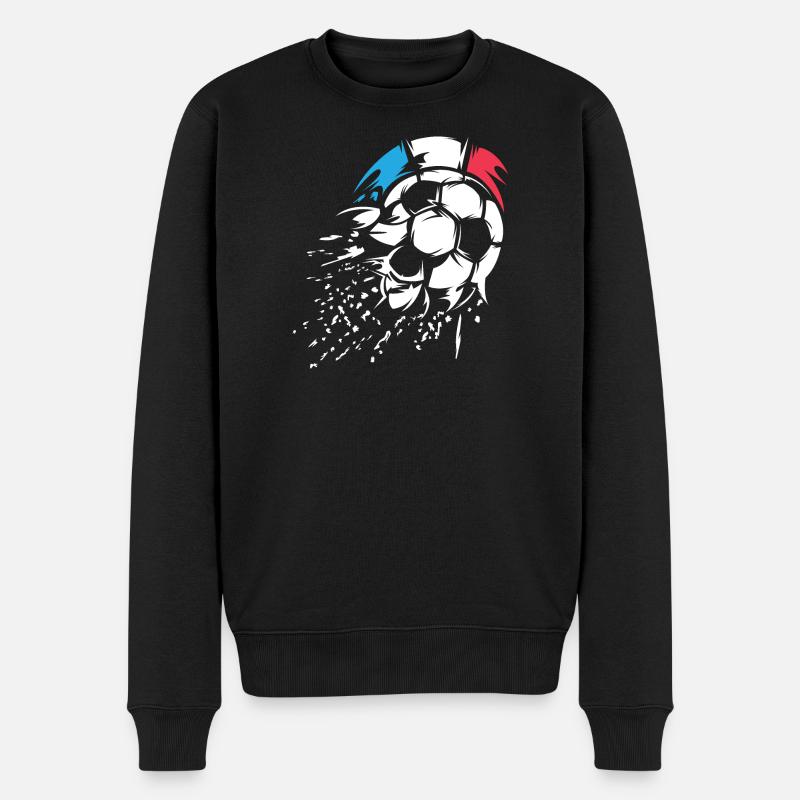Fußball Frankreich Team Ball Explosion Symbol Logo - Männer Premium Bio Pullover - Schwarz