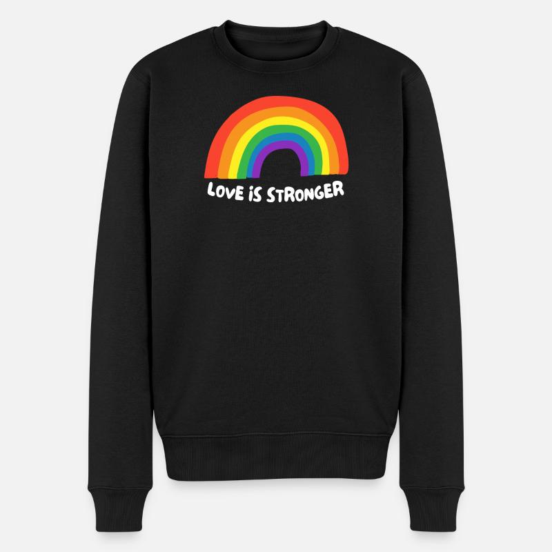 Liebe ist stärker. LGBT - Männer Premium Bio Pullover - Schwarz
