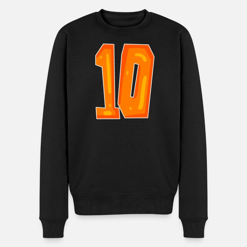 Dix 10 Numéro Orange - Pull Premium bio Homme - noir