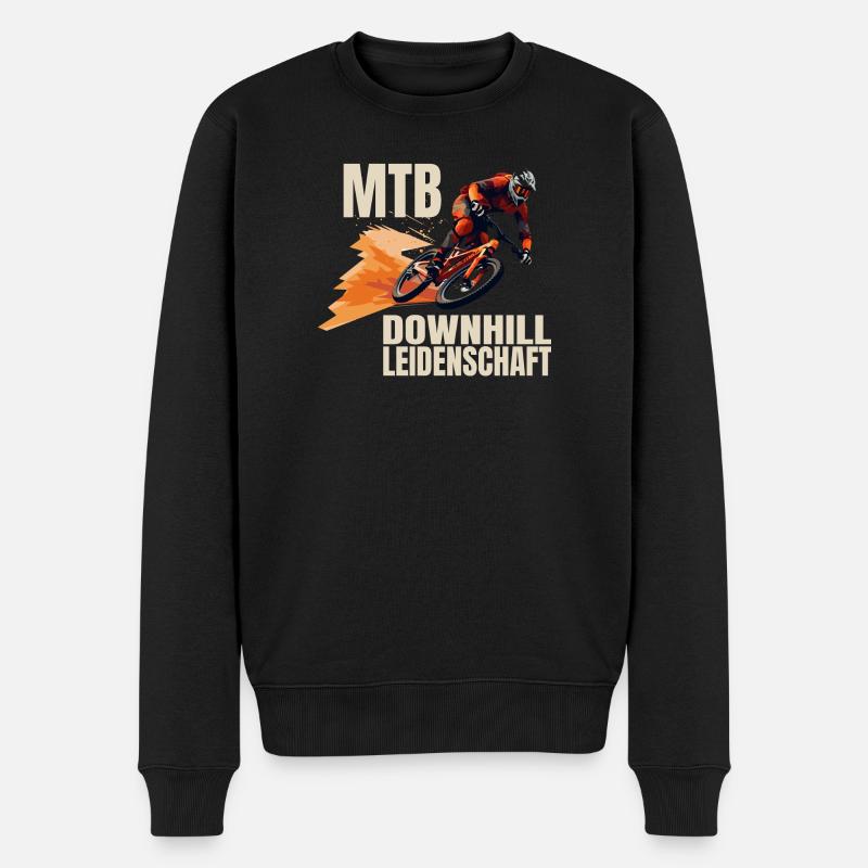Downhill Leidenschaft - Männer Premium Bio Pullover - Schwarz