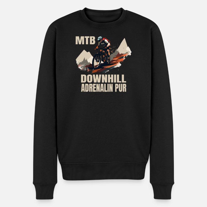 Downhill: Adrenalin pur - Männer Premium Bio Pullover - Schwarz