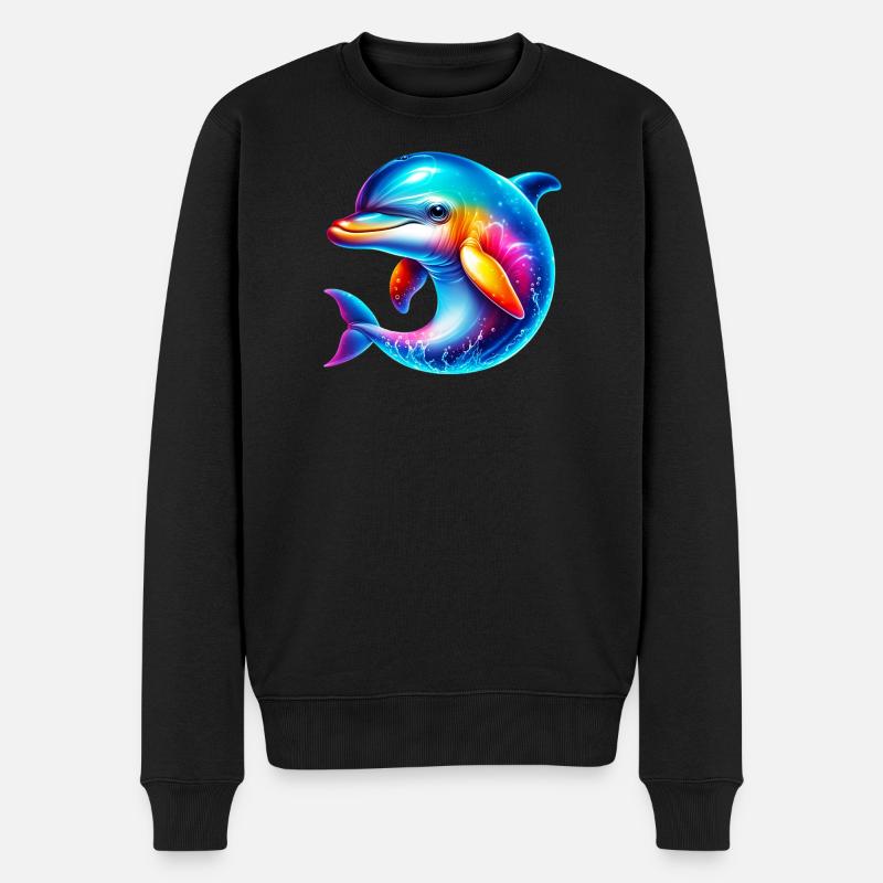 Delfin - Männer Premium Bio Pullover - Schwarz