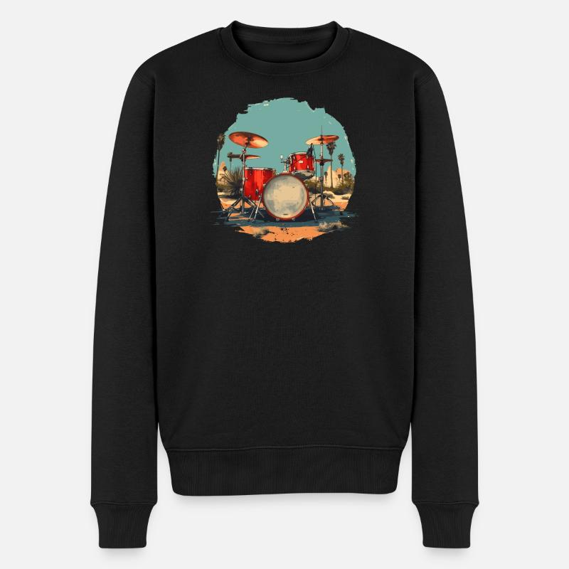 Vintage Trapset - Männer Premium Bio Pullover - Schwarz
