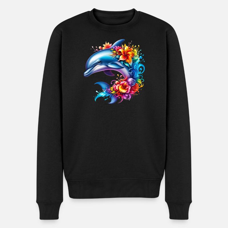 Delfin - Männer Premium Bio Pullover - Schwarz
