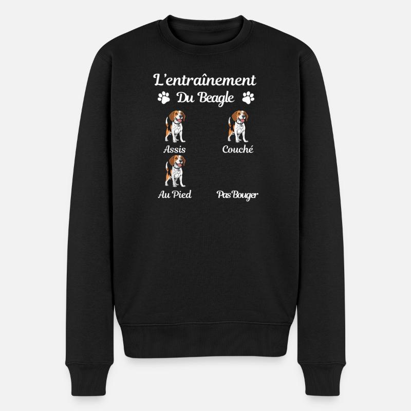 L'entraînement du Beagle amusant - Pull Premium bio Homme - noir