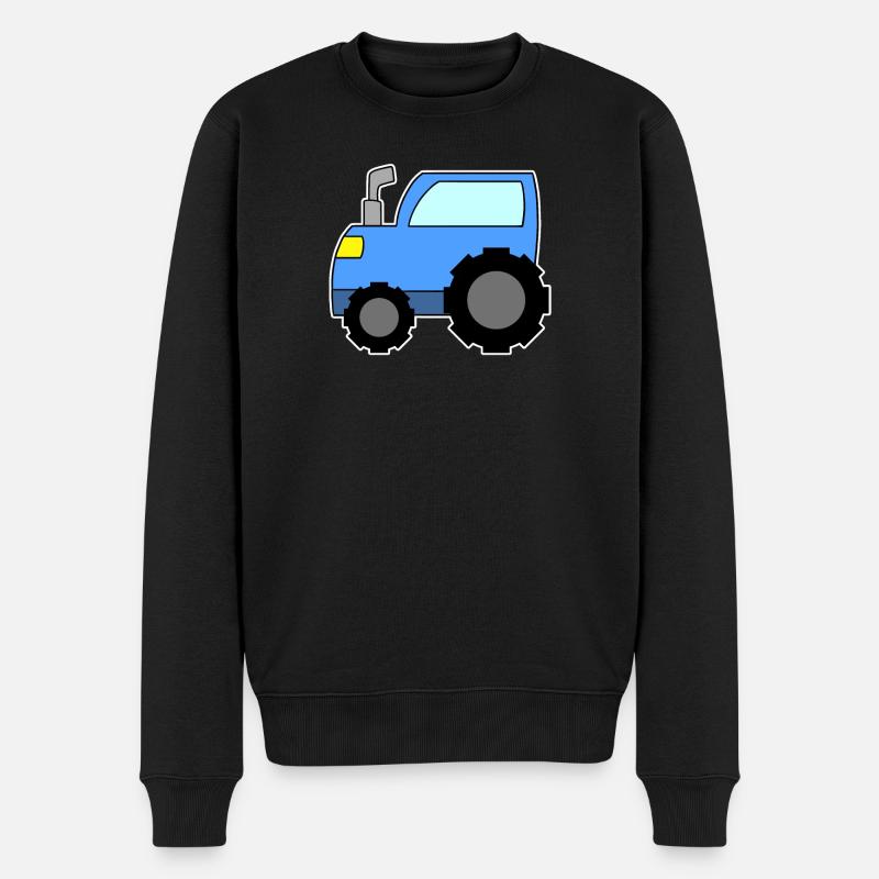 Traktor Blau - Männer Premium Bio Pullover - Schwarz