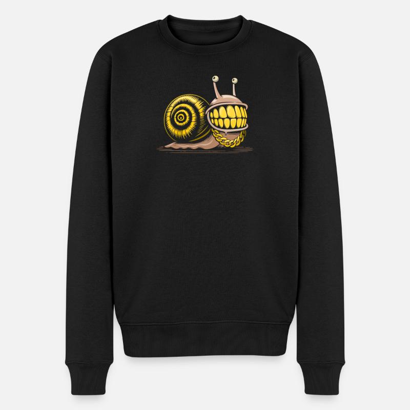 Schnecken-Bling-Bling-HipHop - Männer Premium Bio Pullover - Schwarz