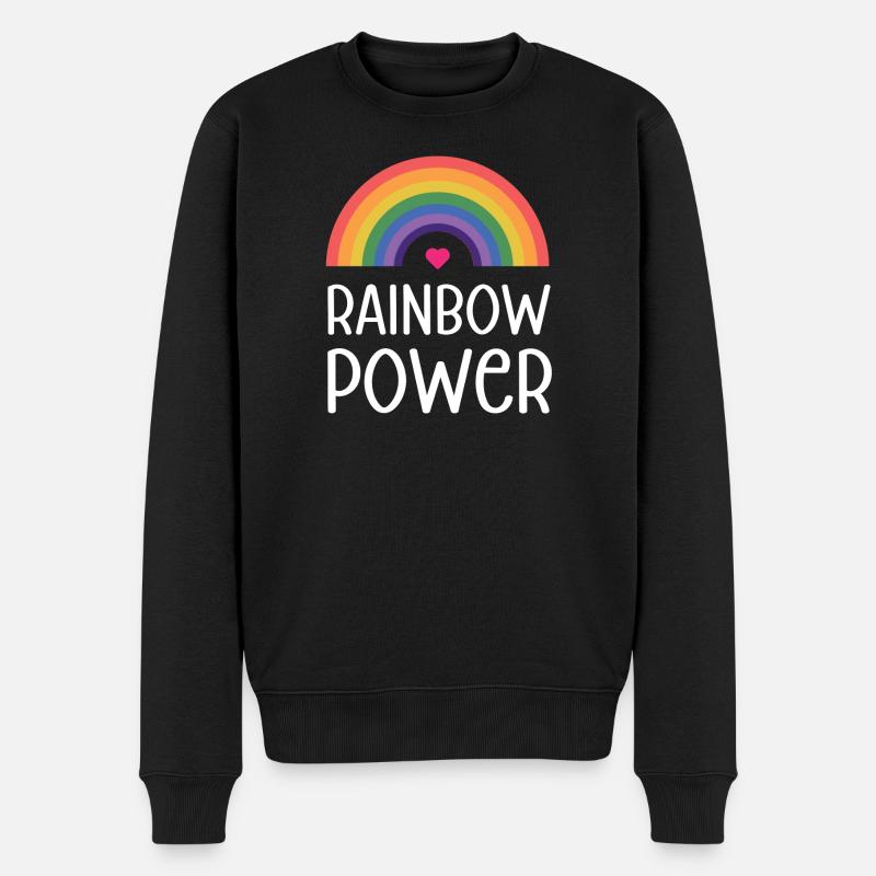 LGBT Pride Monat - Regenbogen Power - Männer Premium Bio Pullover - Schwarz