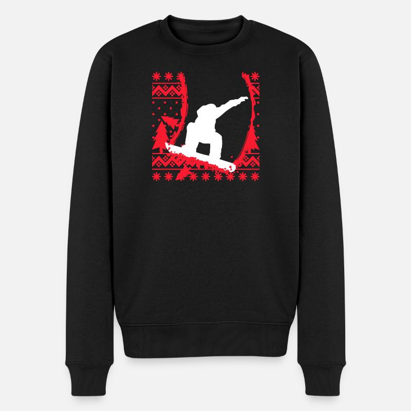 Wintersaison Schifahrer Schifahren Wintersport - Männer Premium Bio Pullover - Schwarz