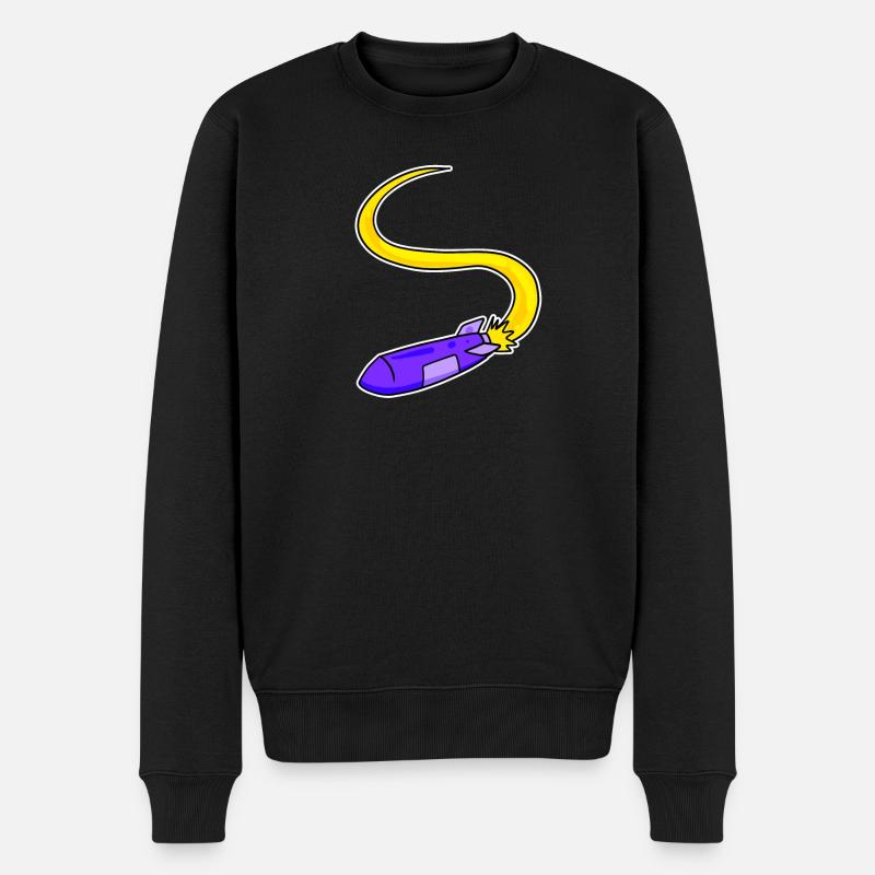 Rakete Motiv - Männer Premium Bio Pullover - Schwarz
