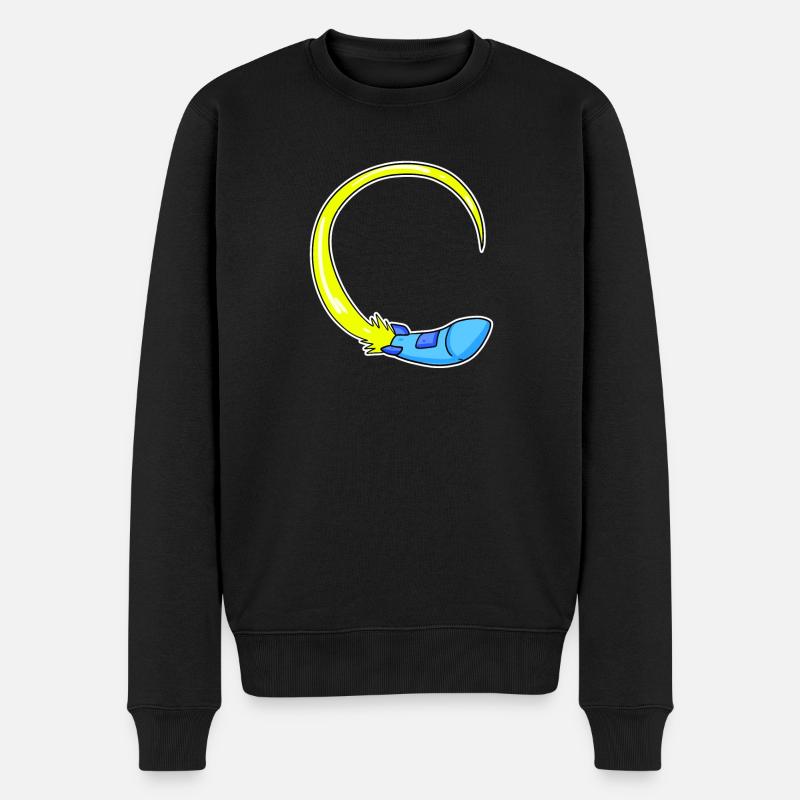 Rakete Motiv - Männer Premium Bio Pullover - Schwarz