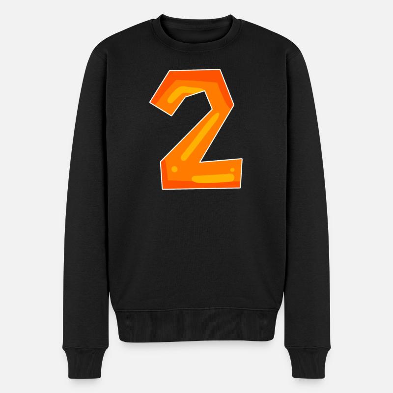 Deux - 2 - Nombre - Pull Premium bio Homme - noir