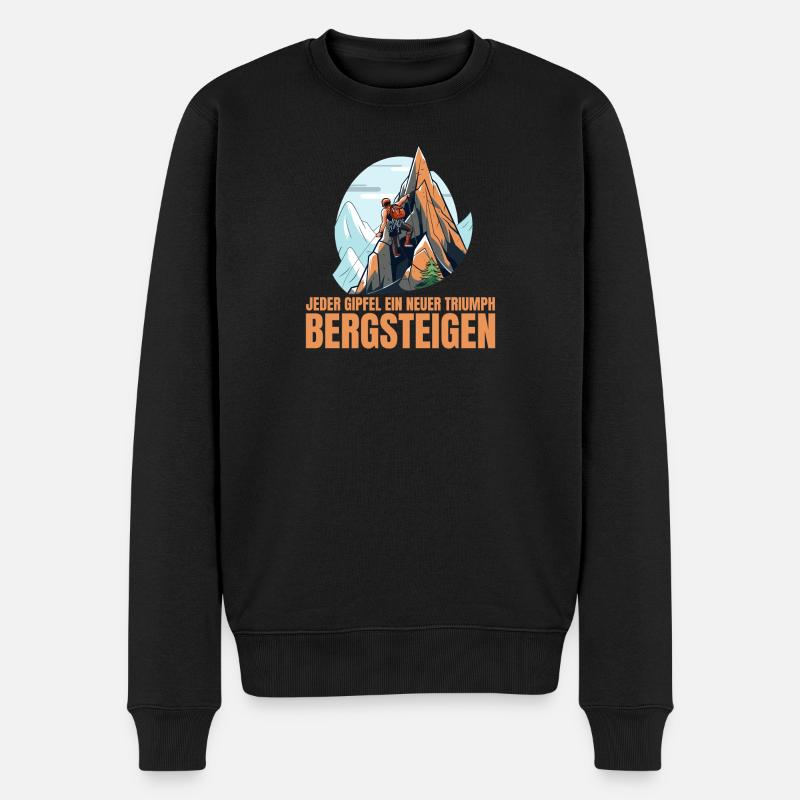 Jeder Gipfel - Männer Premium Bio Pullover - Schwarz