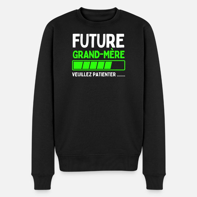 Werdende Großmutter - Männer Premium Bio Pullover - Schwarz