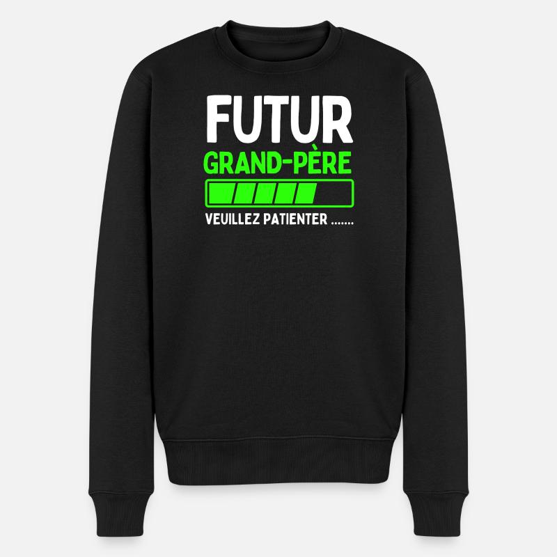 Zukünftiger Großvater - Männer Premium Bio Pullover - Schwarz