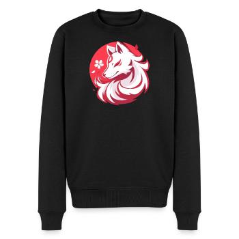 Weißfuchs nach asiatischer Art - Männer Premium Bio Pullover - Schwarz - Vorne - Nico (187cm)