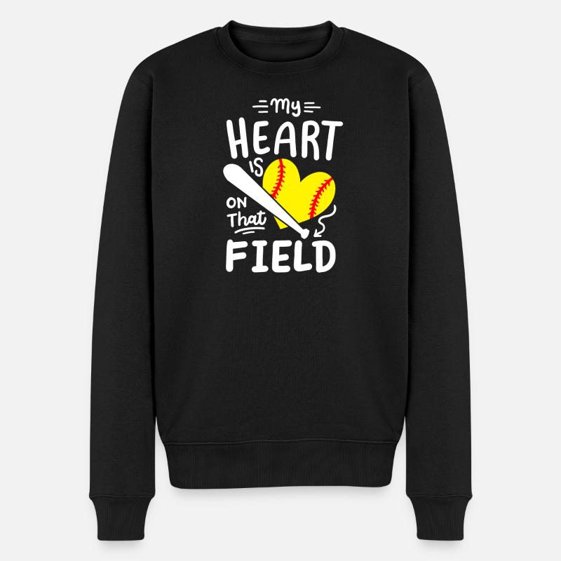 Softball Mama Papa - Männer Premium Bio Pullover - Schwarz