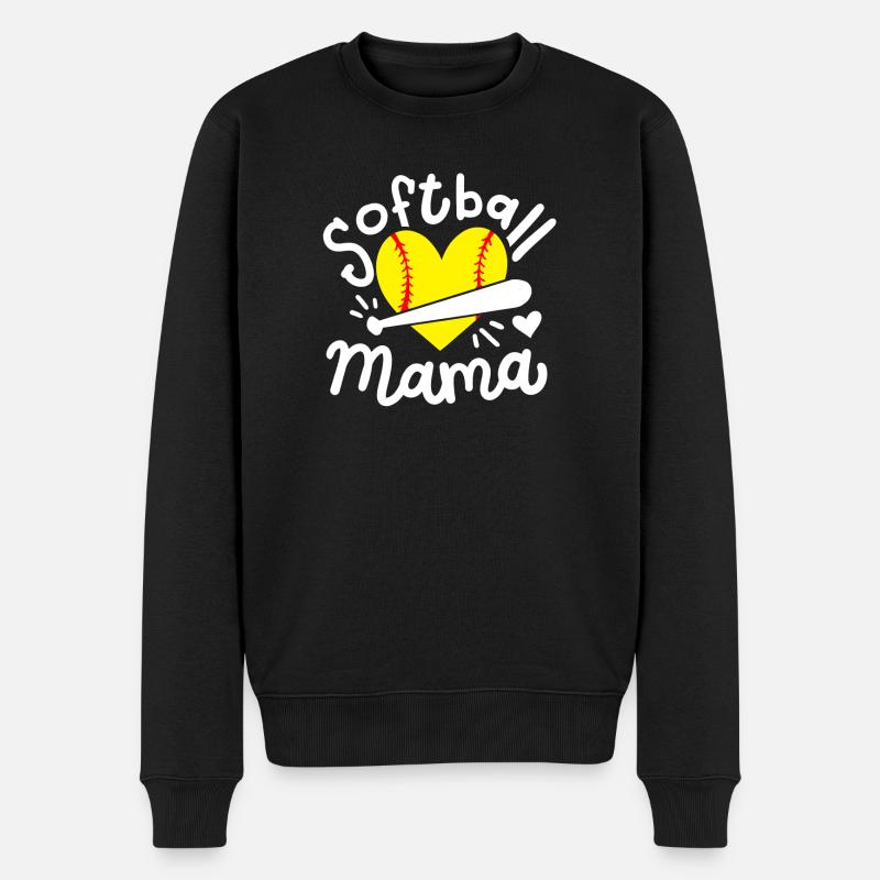Softball Mama - Männer Premium Bio Pullover - Schwarz