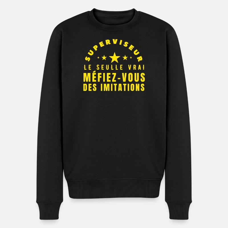 Die echte Aufseher-Geschenkidee - Männer Premium Bio Pullover - Schwarz