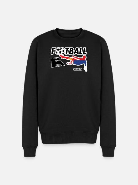 Fußball Fieber Serbien - Männer Premium Bio Pullover - Schwarz