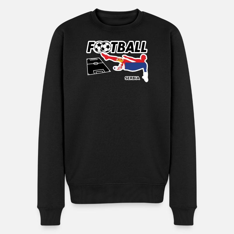 Fußball Fieber Serbien - Männer Premium Bio Pullover - Schwarz