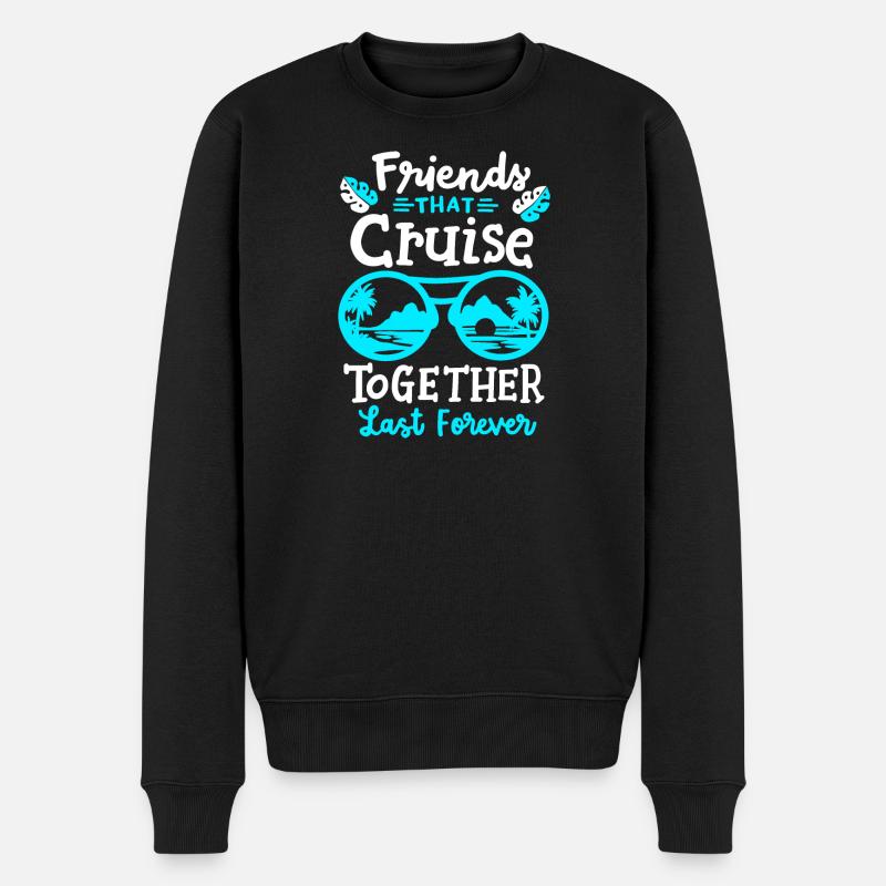 Freunde Kreuzfahrt Urlaub - Männer Premium Bio Pullover - Schwarz