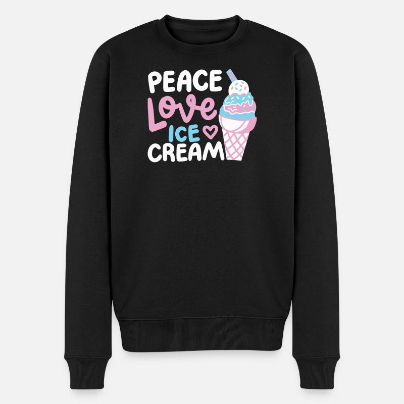 Eiscreme Eisliebhaber - Männer Premium Bio Pullover - Schwarz