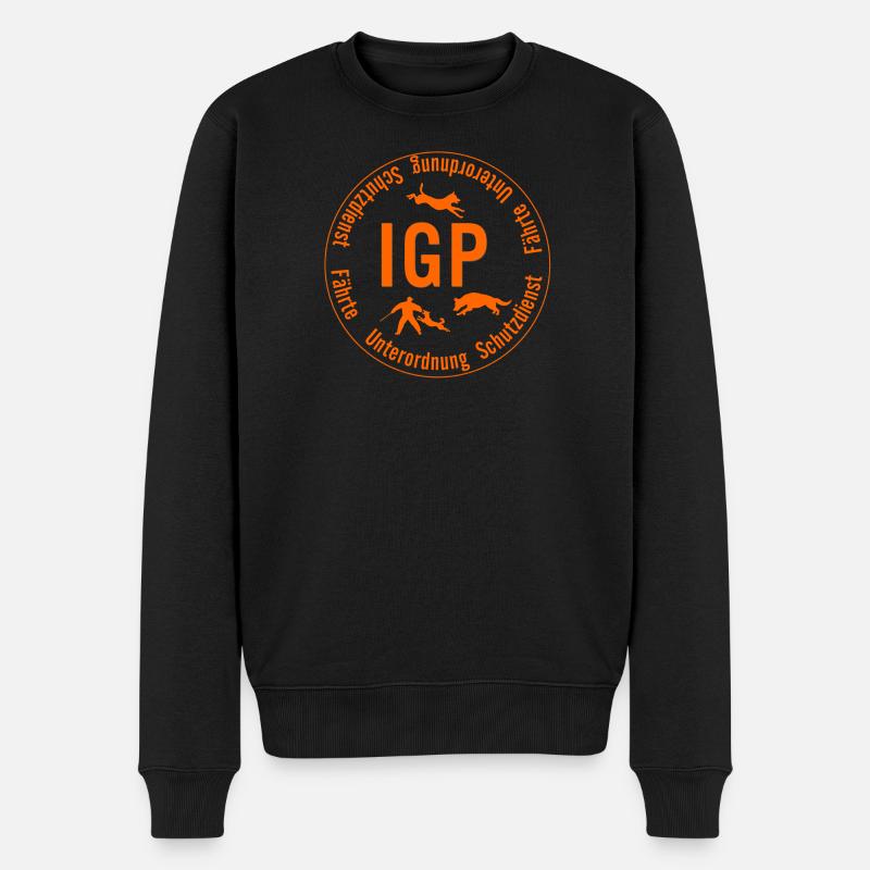 IGP Hundesport - rund, orange - Männer Premium Bio Pullover - Schwarz