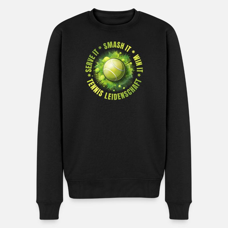 Serve it - Smash it - win it - Männer Premium Bio Pullover - Schwarz