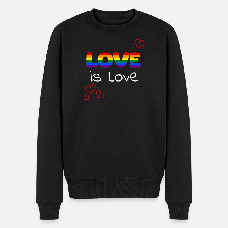L’amour, c’est l’amour, fierté arc-en-ciel - Pull Premium bio Homme - noir