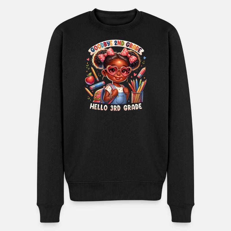 Auf Wiedersehen 2. Klasse Cartoon Mädchen - Männer Premium Bio Pullover - Schwarz