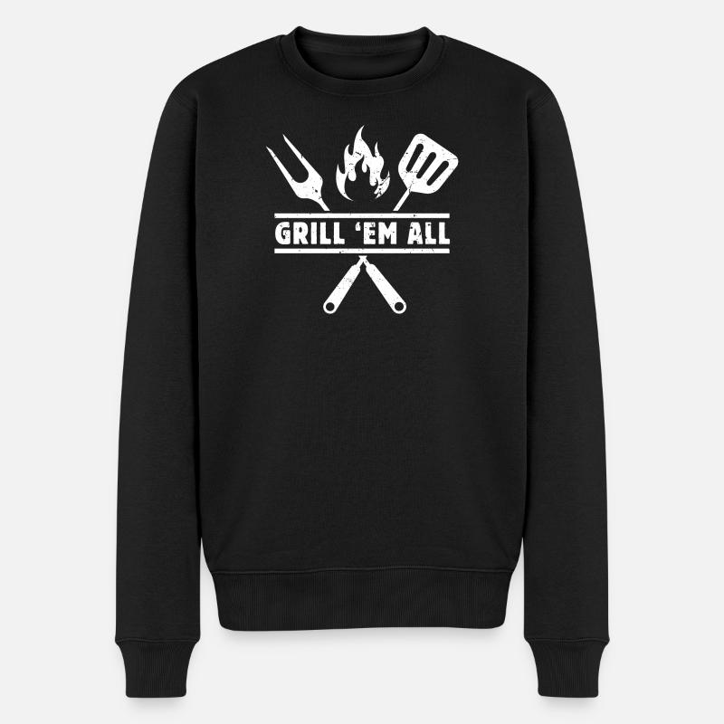 Grill'am alle - Männer Premium Bio Pullover - Schwarz