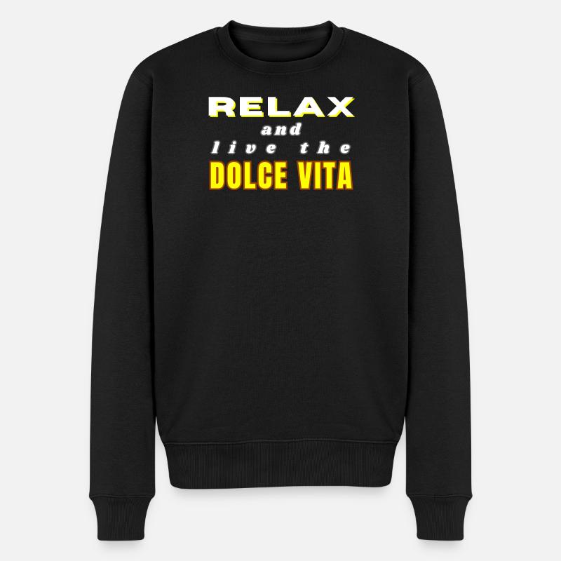 Dolce Vita Hemd entspannen - Männer Premium Bio Pullover - Schwarz