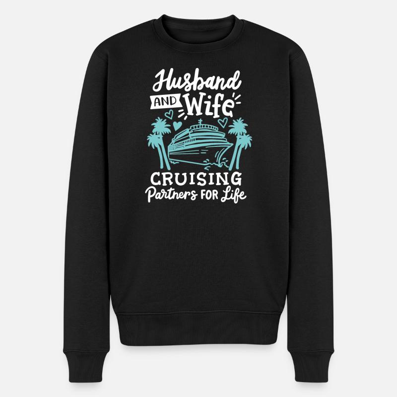 Ehemann Ehefrau Kreuzfahrt Urlaub - Männer Premium Bio Pullover - Schwarz