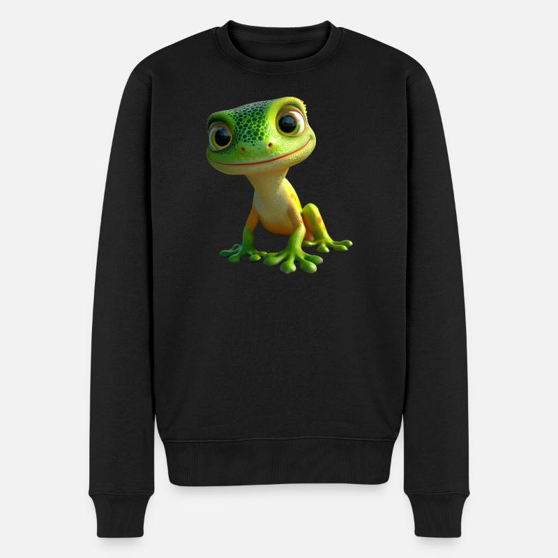 Gecko Eidechse Reptil Geckos Echse Leguan Gekko - Männer Premium Bio Pullover - Schwarz