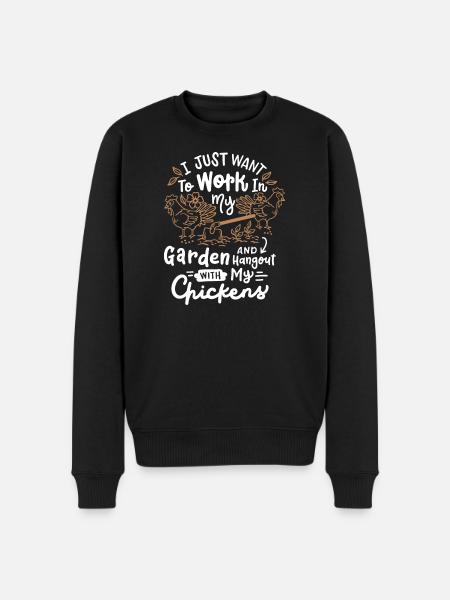 Garten Hühner - Männer Premium Bio Pullover - Schwarz