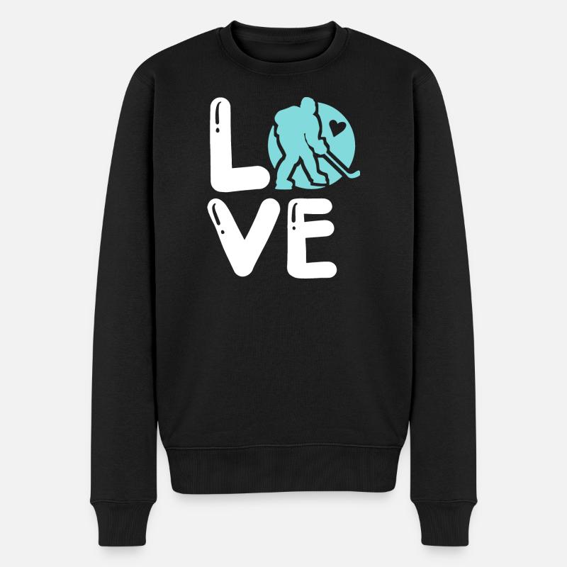 Eishockey - Männer Premium Bio Pullover - Schwarz
