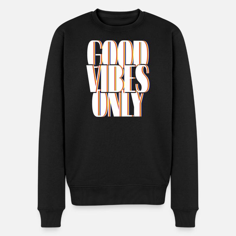 Ondes positives seulement année 80 - Pull Premium bio Homme - noir