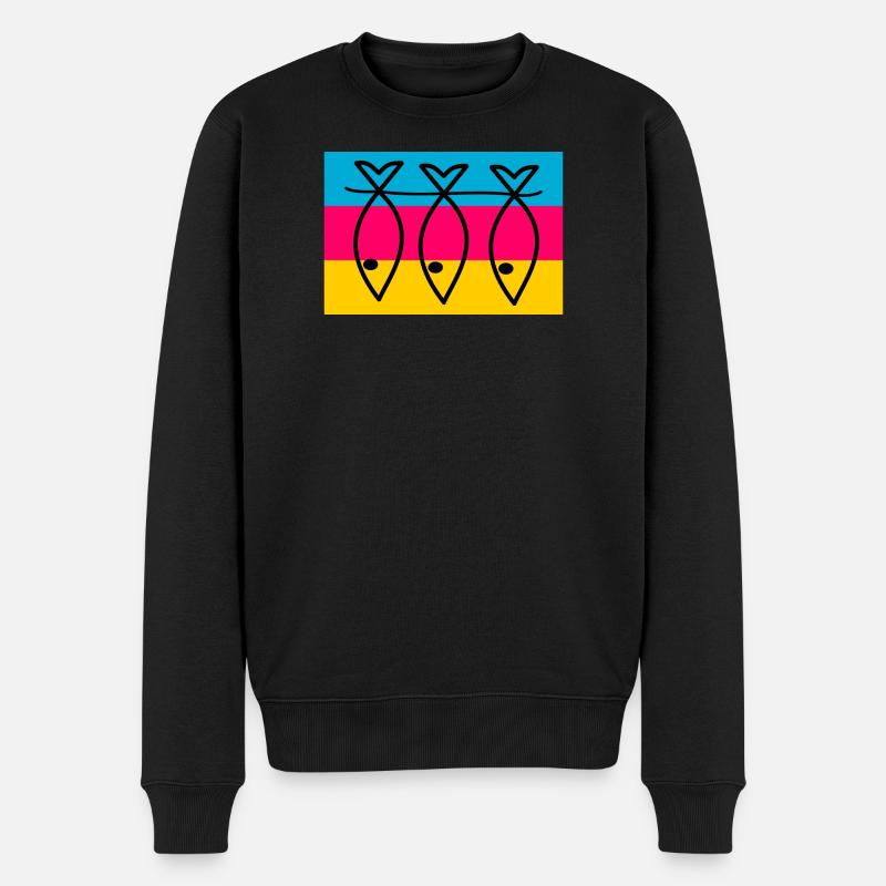FISCH. SARDINE. Aprilscherze. MEER. OZEAN - Männer Premium Bio Pullover - Schwarz