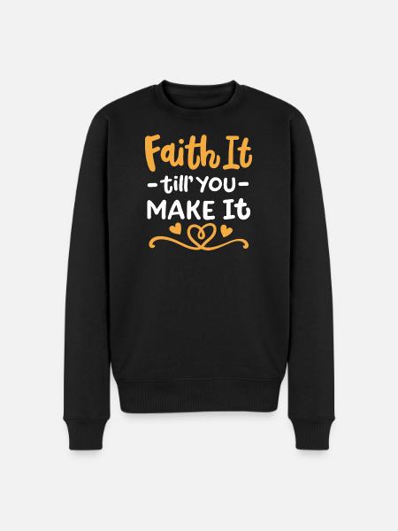 Christlicher Glaube Inspirierend - Männer Premium Bio Pullover - Schwarz