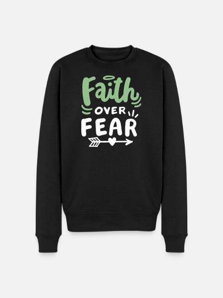 Christlicher Glaube Bibel Zitat - Männer Premium Bio Pullover - Schwarz