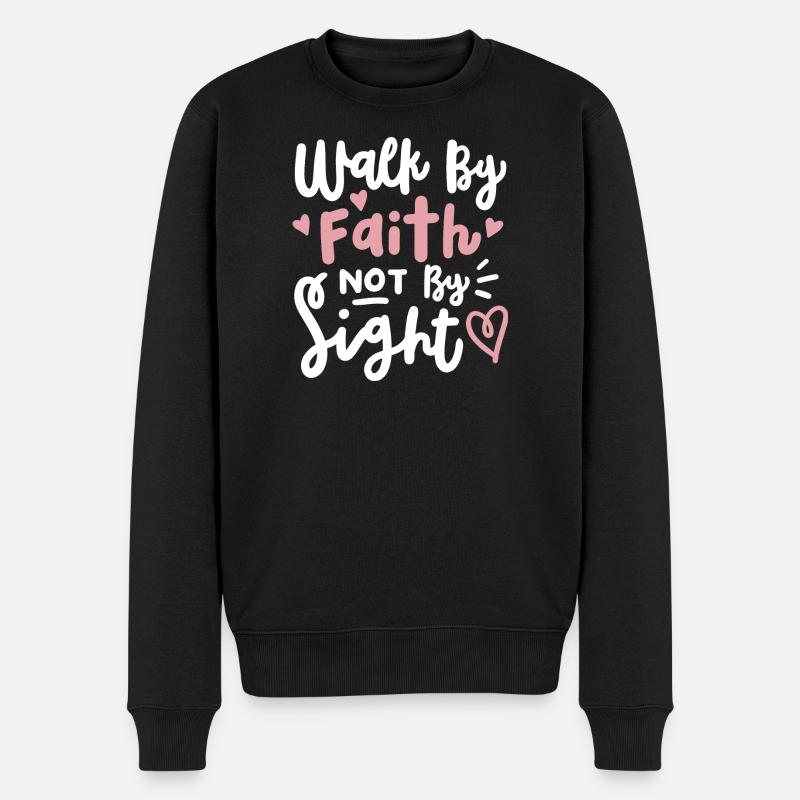 Christlicher Glaube Bibelvers - Männer Premium Bio Pullover - Schwarz