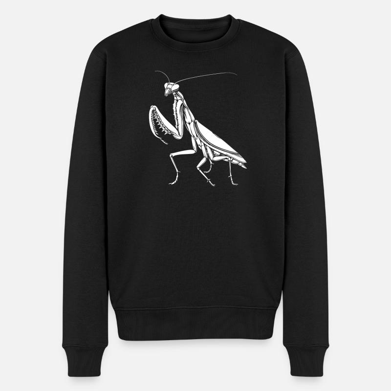 Gottesanbeterin Praying Mantis Liebe Fangschrecken - Männer Premium Bio Pullover - Schwarz