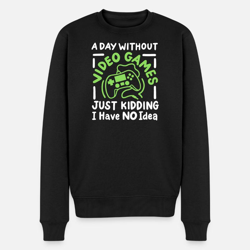 Gaming Gamer Videospiele - Männer Premium Bio Pullover - Schwarz
