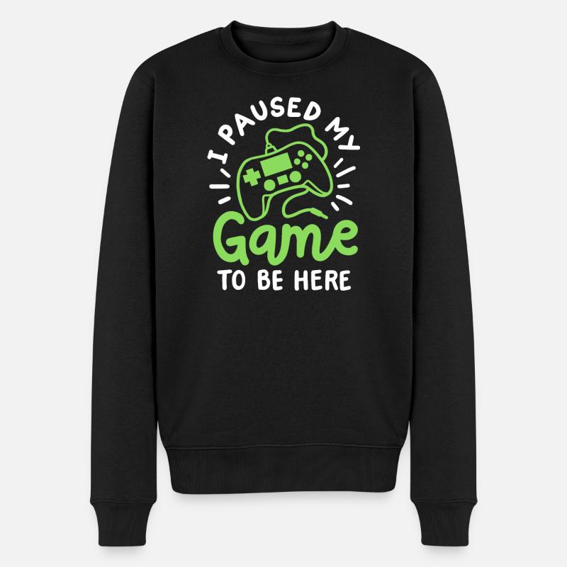 Gamer Gaming - Männer Premium Bio Pullover - Schwarz