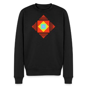 Jeux de couleurs et de motifs - Pull Premium bio Homme - noir - Devant - Nico (187cm)