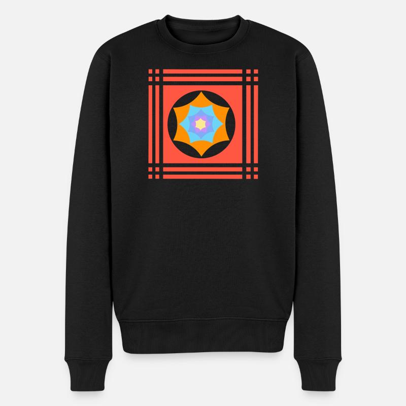 Farbenspiele mit Stern - Männer Premium Bio Pullover - Schwarz