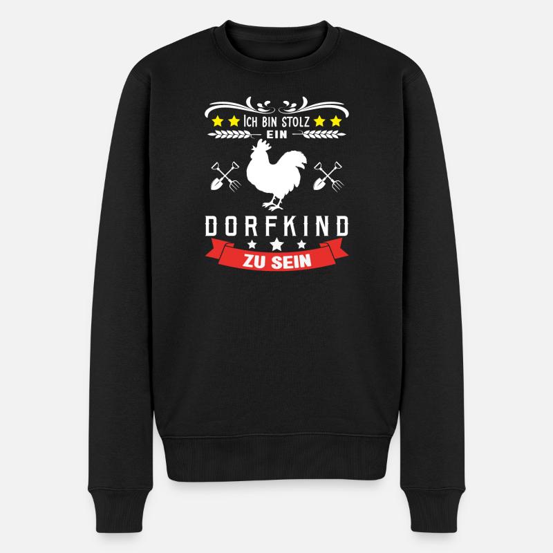 Dorfkind stolz - Männer Premium Bio Pullover - Schwarz