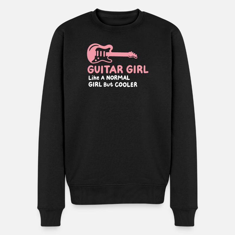 Gitarre Gitarristin - Männer Premium Bio Pullover - Schwarz