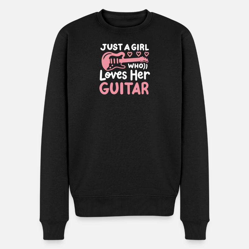 Gitarre Gitarristin - Männer Premium Bio Pullover - Schwarz